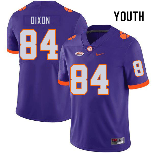 Youth Clemson Tigers Markus Dixon #84 College Purple NCAA Authentic Football Stitched Jersey 23GA30BK